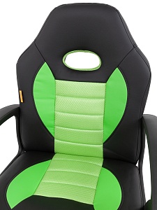Детское компьютерное кресло CHAIRMAN KIDS 111, экокожа, черный/зеленый